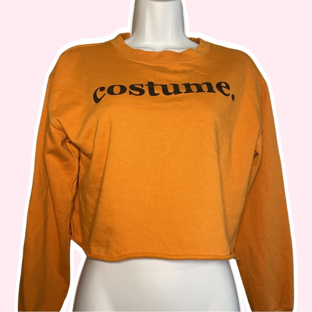orange cropped halloween costume sweatshirt